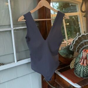 NWT Free People “Keep It Sleek” Intimately Bodysuit Charcoal Gray Color